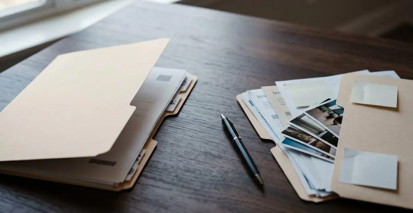 Photographie éditoriale représentant un rapport d'expertise d'assurance et un dossier de preuves, évoquant la contestation et la défense des droits