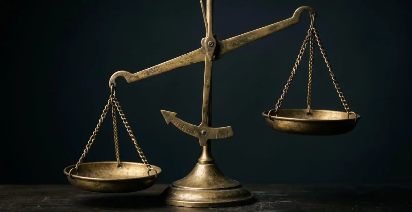 Représentation symbolique de la distinction entre responsabilité civile et pénale en droit français
