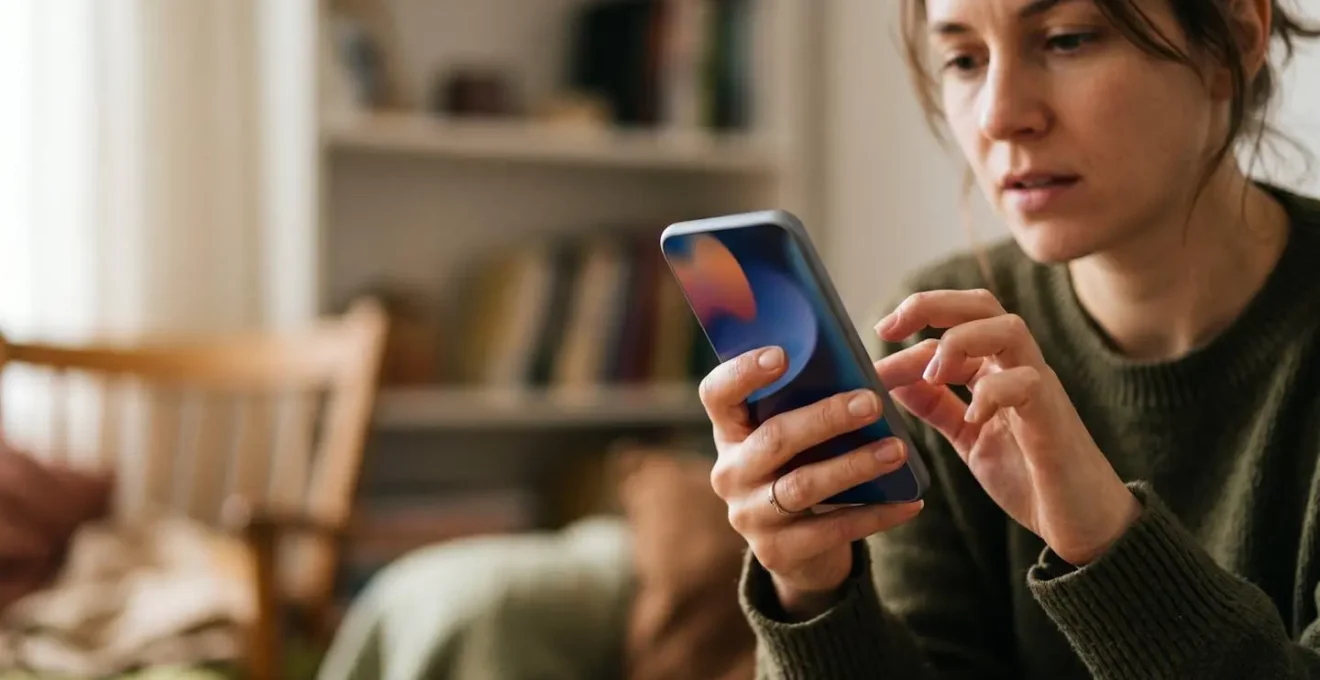 Main tenant un smartphone pour effectuer une déclaration de sinistre bris de glace auprès de l'assurance